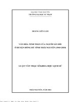 Văn hóa tinh thần của người sán dìu ở huyện đồng hỷ tỉnh thái nguyên (1945   2010)