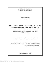Phát triển năng lực thích ứng nghề cho sinh viên cao đẳng sư phạm