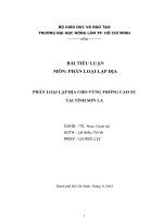 PHÂN LOẠI LẬP ĐỊA CHO VÙNG TRỒNG CAO SU  TẠI TỈNH SƠN LA
