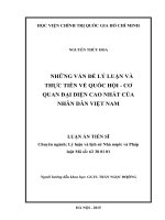 NHỮNG VẤN ĐỀ LÝ LUẬN VÀ THỰC HIỆN VỀ QUỐC HỘI
