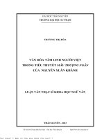 Văn hóa tâm linh người việt trong tiểu thuyết mẫu thượng ngàn của nguyễn xuân khánh