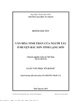 Văn hóa tinh thần của người tày ở huyện bắc sơn tỉnh lạng sơn
