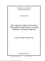 Tiểu thuyết về đề tài xây dựng chủ nghĩa xã hội trong văn xuôi miền bắc giai đoạn 1960   1975