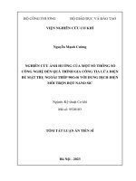 tóm tắt tiếng việt: Nghiên cứu ảnh hưởng của một số thông số công nghệ đến quá trình gia công tia lửa điện bề mặt trụ ngoài thép 90CrSi với dung dịch điện môi trộn bột nano SiC