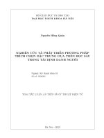 Tóm tắt: Nghiên cứu và phát triển phương pháp trích chọn đặc trưng dựa trên học sâu trong tái định danh người