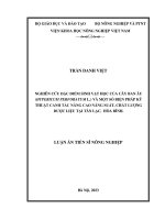 Nghiên cứu đặc điểm sinh vật học của cây Ban Âu (Hypericum perforatum L.) và một số biện pháp kỹ thuật canh tác nâng cao năng suất, chất lượng dược liệu tại Tân Lạc, Hòa Bình