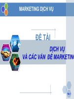 Tiểu Luận - Marketing Dịch Vụ - Đề Tài - Dịch Vụ Và Các Vấn  Đề Marketing Đặt Ra 