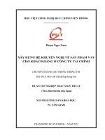 Xây dựng hệ khuyến nghị về sản phẩm vay cho khách hàng ở công ty tài chính