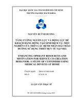 Tăng cường nguồn lực và động lực để khách hàng đồng tạo sinh dịch vụ một nghiên cứu trên các bệnh nhân đái tháo đường sử dụng thiết bị y tế tại nhà