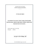 Giải pháp ứng dụng công nghệ chuỗi khối blockchain trong hợp đồng thông minh cho thanh toán xây dựng