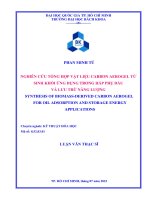 Nghiên cứu tổng hợp vật liệu carbon aerogel từ sinh khối ứng dụng trong hấp phụ dầu và lưu trữ năng lượng
