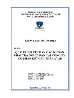 Quy trình kế toán các khoản phải trả người bán tại công ty cổ phần kết cấu thép atad