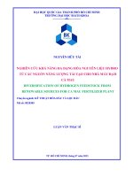 Nghiên cứu khả năng đa dạng hóa nguyên liệu hydro từ các nguồn năng lượng tái tạo cho nhà máy đạm cà mau