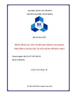 Phân tích các yếu tố rủi ro trong giai đoạn thi công lắp đặt dự án xây dựng mô đun (mic)