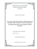 Các yếu tố ảnh hưởng đến sự thành công của hệ thống học tập trực tuyến (e learning)