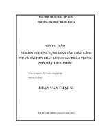 Nghiên cứu ứng dụng lean vào giảm lãng phí và cải tiến chất lượng sản phẩm trong nhà máy thực phẩm