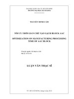 Tối ưu thời gian chế tạo gạch block aac