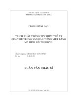 Trích xuất thông tin thực thể và quan hệ trong văn bản tiếng việt bằng mô hình đồ thị động