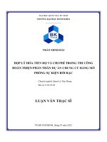 Hợp lý hóa tiến độ và chi phí trong thi công hoàn thiện phần thân dự án chung cư bằng mô phỏng sự kiện rời rạc