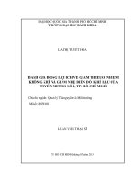 Đánh giá đồng lợi ích về giảm thiểu ô nhiễm không khí và giảm nhẹ biến đổi khí hậu của tuyến metro số 1, tp  hồ chí minh