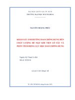 Khảo sát ảnh hưởng của dao chống rung đến chất lượng bề mặt khi tiện lỗ sâu và phân tích động lực học dao chống rung