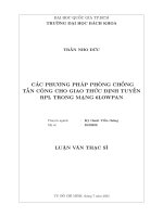 Các phương pháp phòng chống tấn công cho giao thức định tuyến rpl trong mạng 6lowpan
