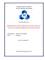 Phân tích các nhân tố rủi ro của việc cung ứng vật tư tác động đến hiệu quả dự án xây dựng