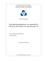 Tổng hợp mof 808 khuyết tật, định hướng ứng dụng để hấp phụ các chất màu hữu cơ