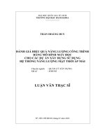 Đánh giá hiệu quả năng lượng công trình bằng mô hình máy học cho các dự án xây dựng sử dụng hệ thống năng lượng mặt trời áp mái