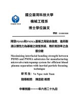 Maximizing interfacial bonding strength between pdms and pmma substrates for manufacturing microvalve