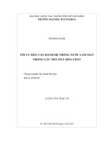 Tối ưu hóa vận hành hệ thống nước làm mát trong các nhà máy hóa chất