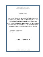 Đặc tính về dung trọng của chất thải rắn đô thị ở các vùng phía nam việt nam và các vấn đề quản lý chất thải có liên quan