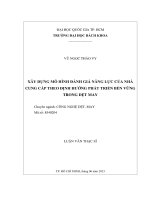 Xây dựng mô hình đánh giá năng lực của nhà cung cấp theo định hướng phát triển bền vững trong dệt may
