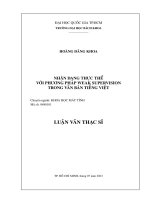 Nhận dạng thực thể với phương pháp weak supervision trong văn bản tiếng việt