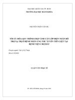 Tối ưu hóa quy trình chụp ảnh cắt lớp điện toán hỗ trợ xạ trị ở bệnh nhân ung thư tuyến tiền liệt tại bệnh viện chợ rẫy