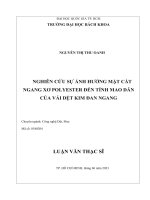 Nghiên cứu sự ảnh hưởng mặt cắt ngang xơ polyester đến tính mao dẫn của vải dệt kim đan ngang