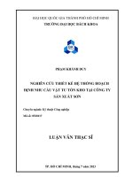 Nghiên cứu thiết kế hệ thống hoạch định nhu cầu vật tư tồn kho tại công ty sản xuất sơn