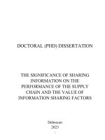 The significance of sharing information on the performance of the supply chain and the value of information sharing factors