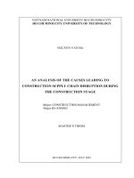 An analysis of the causes leading to construction supply chain disruption during the construction stage