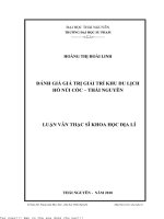 Đánh giá giá trị giải trí khu du lịch hồ núi cốc   thái nguyên