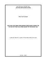 Dạy học cho sinh viên ngành công nghệ thông tin với sự hỗ trợ của công nghệ trí tuệ nhân tạo