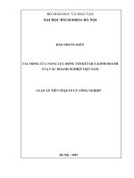 Tác động của năng lực động tới kết quả kinh doanh của các doanh nghiệp Việt Nam