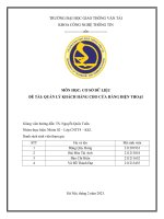Thiết kế csdl quản lý khách hàng cho cửa hàng điện thoại