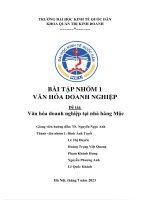 (Tiểu luận) văn hóa doanh nghiệp  đề tài  văn hóa doanh nghiệp tại nhà hàng mộc