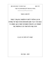 Thực trạng nhiễm vi rút viêm gan B ở phụ nữ độ tuổi sinh đẻ khu vực Tây Bắc và hiệu quả một số biện pháp can thiệp dự phòng lây truyền mẹ con