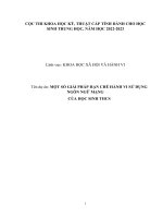 Báo cáo khoa học kĩ thuật dành cho học sinh phổ thông, lĩnh vực xã hội hành vi dự án “một số giải pháp hạn chế hành vi sử dụng ngôn ngữ mạng của học sinh thcs”