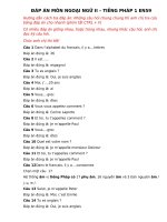 Đáp án môn ngoại ngữ II - Tiếng pháp 1 ehou đại học mở (đầy đủ)