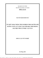Tổ chức hoạt động trải nghiệm theo hướng bồi dưỡng năng lực sáng tạo cho học sinh trong dạy học phần cơ học vật lí 10