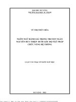 Ngôn ngữ đánh giá trong truyện ngắn nguyễn huy thiệp dưới góc độ ngữ pháp chức năng hệ thống