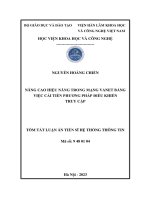 Tóm tắt: Nâng cao hiệu năng trong mạng VANET bằng việc cải tiến phương pháp điều khiển truy cập